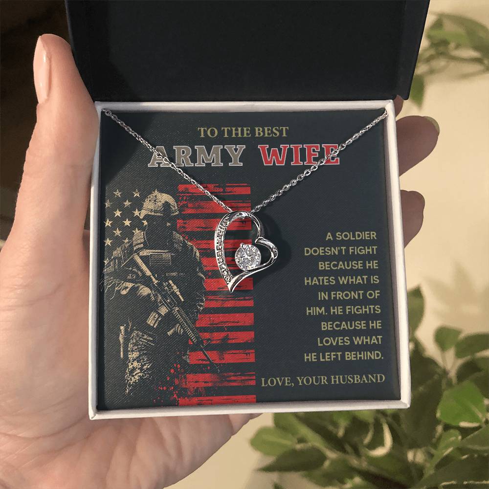 To the Best Army Wife  Best Army Wife Jewelry gift from husband Love and Support Necklace Emotional Support Jewelry Thank You Jewelry for Wives Unique Gift for Military Wives Romantic Gift for Army Wives My Beautiful Wife Jewelry Forever Together Necklace