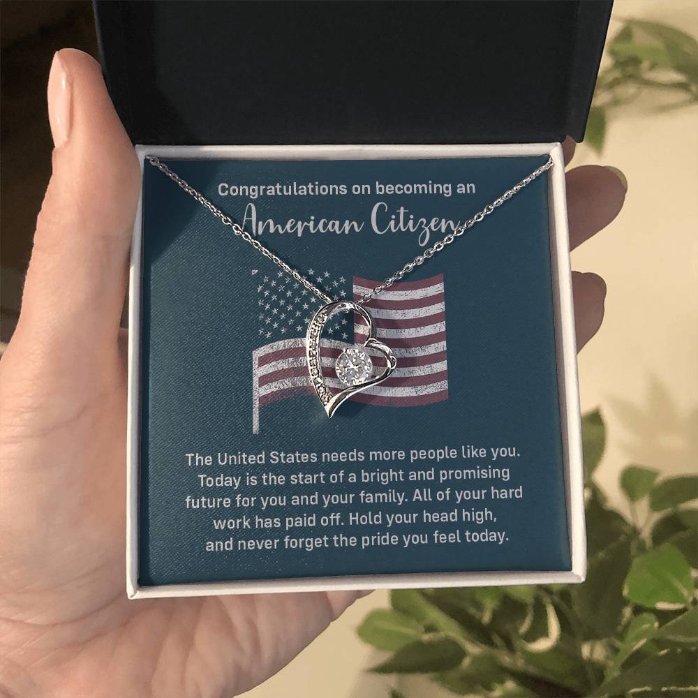 Congratulations Necklace For New American Citizen Necklace For New American Citizen Necklace With Citizenship Message Gift For New American Adventure Necklace For Pursuing Your Dreams Necklace For New Adventure As U.s. Citizen