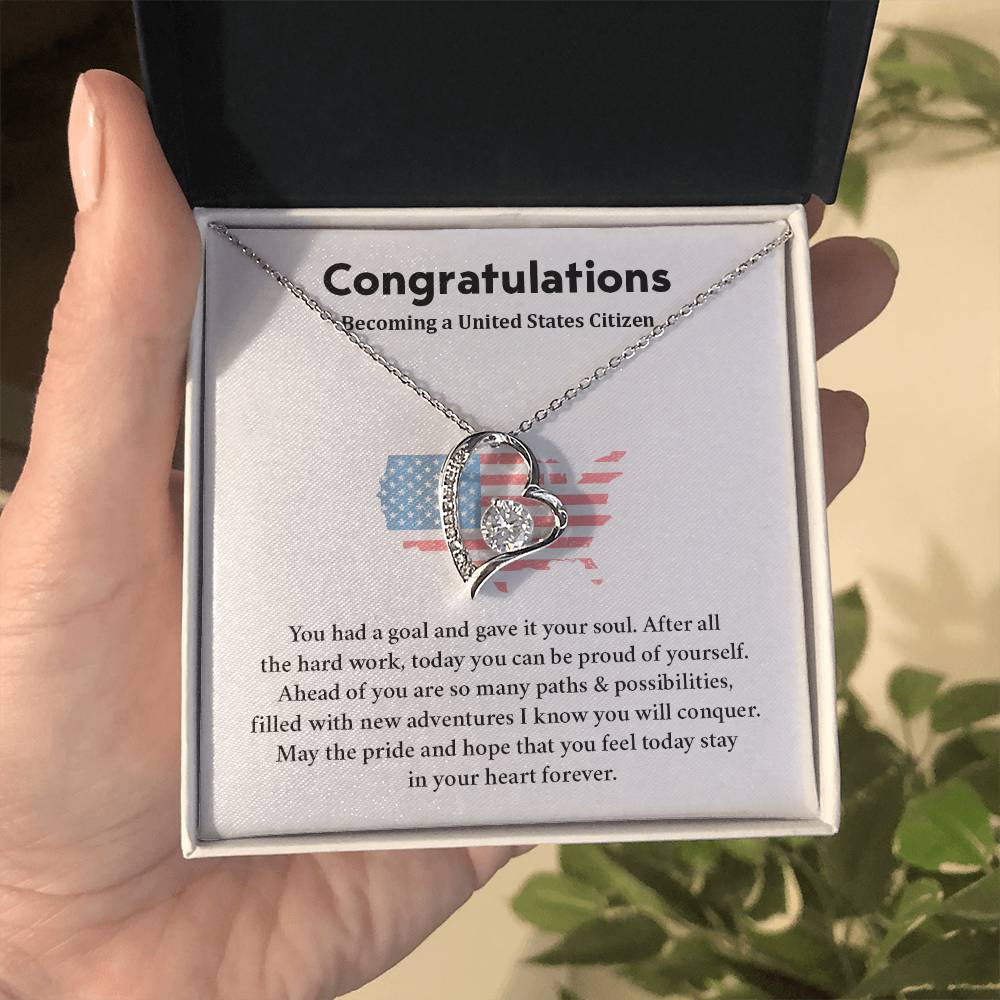 Congratulations Necklace For New U.s. Citizen  Necklace For New U.s. Citizen Gift For U.s. Citizenship Ceremony Necklace For Achieving U.s. Citizenship Jewelry For New U.s. Citizen Gift For U.s. Citizenship Achievement Necklace For U.S Citizenship Journey