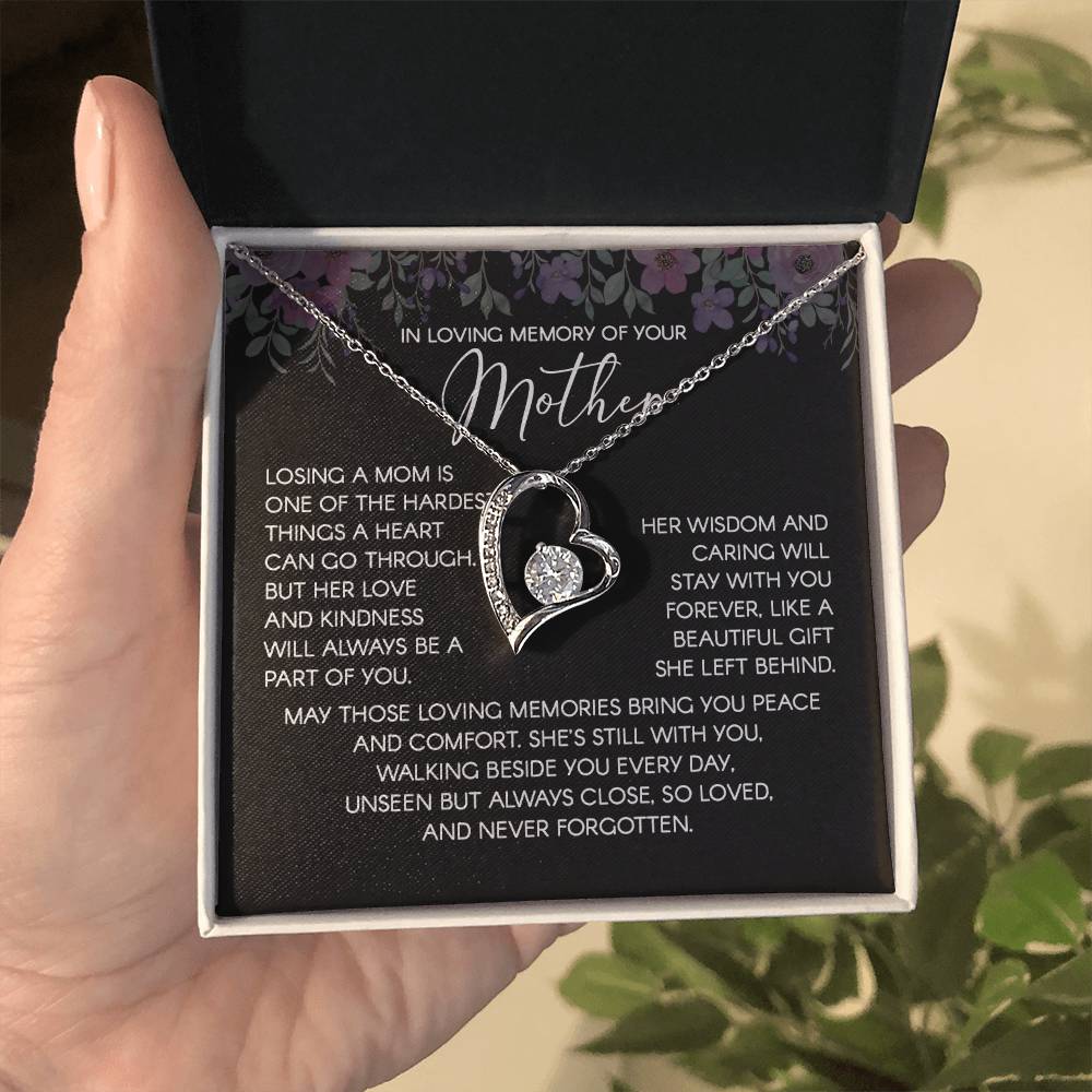In Loving Memory Necklace For Mother – Heartfelt Memorial Jewelry Gift, Her Love Lives On Forever, Sentimental Keepsake For Comfort, Peace, And Unforgettable Memories