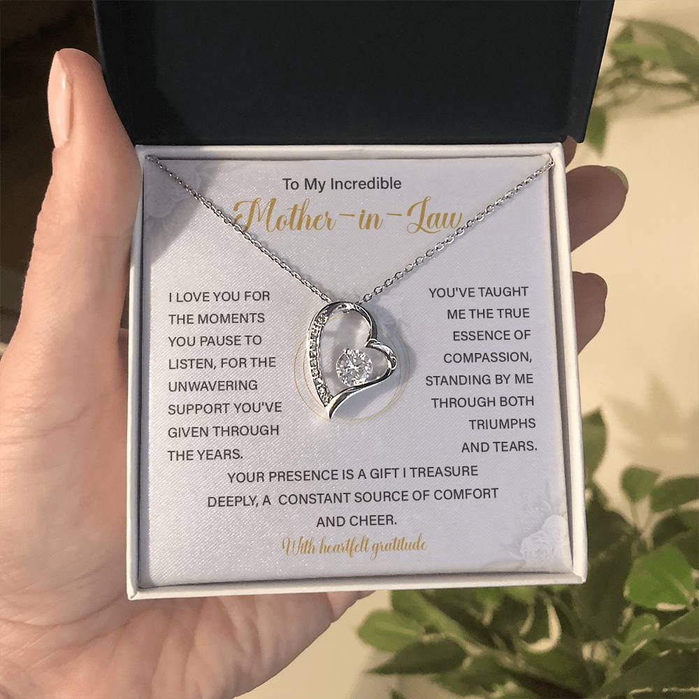 Mother-in-Law Necklace Gift from Bride with Card