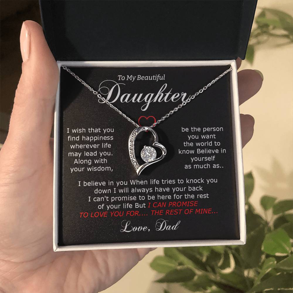 To My Daughter Necklace from Dad – Rest of Mine Love Message Card