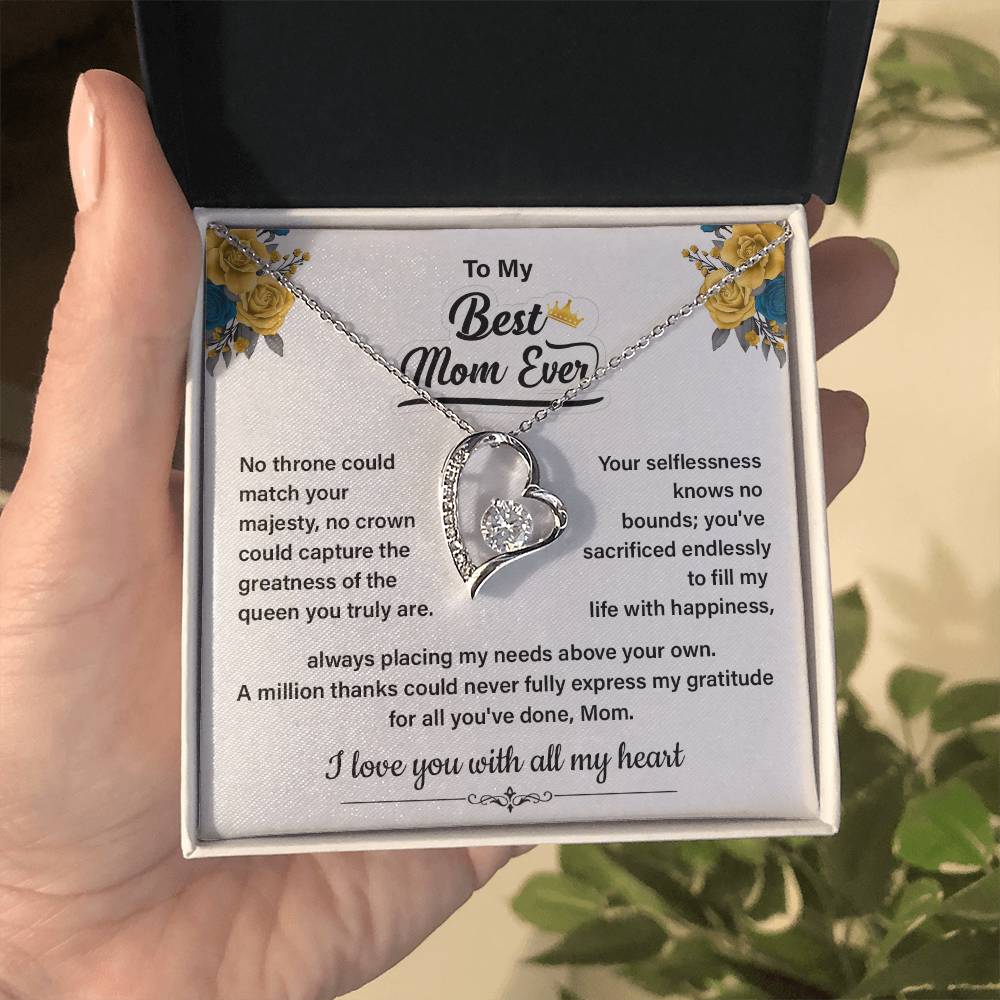 Best Mom Ever Necklace Gift From Daughter Message Card