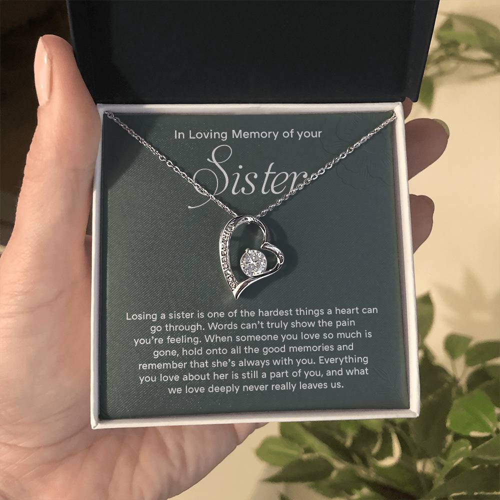 In Loving Memory Necklace For Sister – Sentimental Memorial Jewelry Gift, 'always In Your Heart,' Comforting Keepsake For Love And Cherished Memories