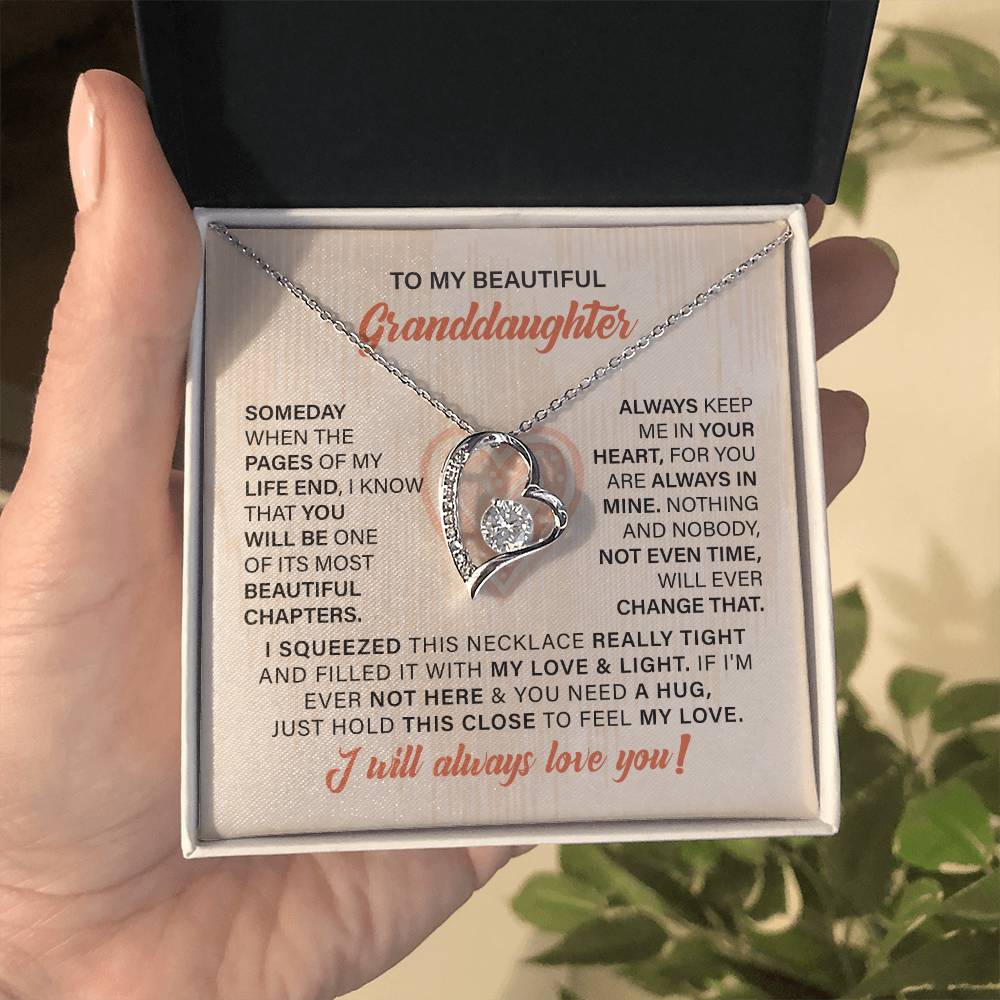 To My Beautiful Granddaughter Necklace, To My Granddaughter Graduation, Birthday, Wedding, Valentines, Christmas Pendant Jewelry, Confirmation Gifts For Granddaughter.