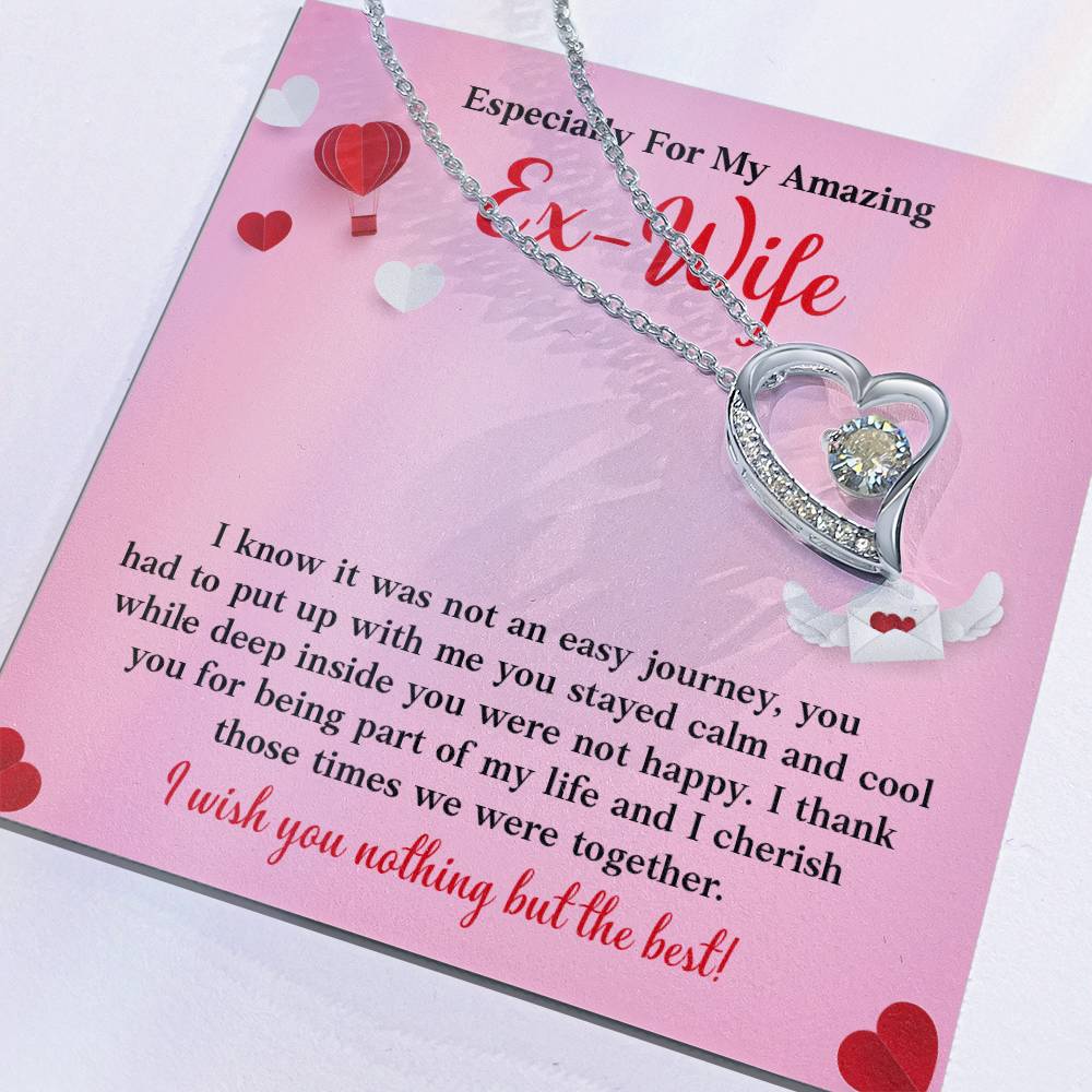 Especially For My Amazing Ex-wife, Necklace Gift Sentimental Ex-wife Jewelry Thank You Necklace Gift Necklace With Emotional Message Meaningful Jewelry For Ex-wife Memories Together Necklace