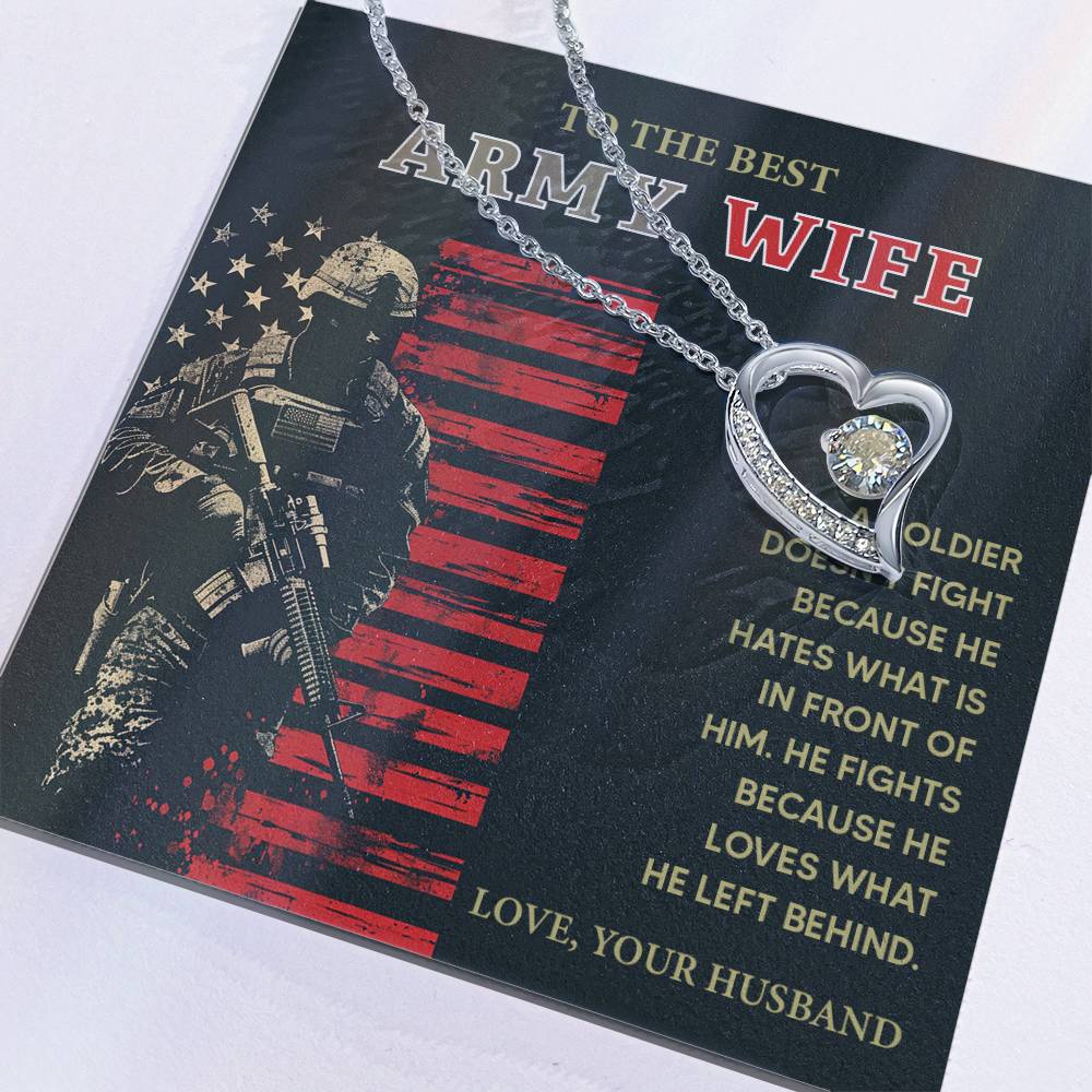 To the Best Army Wife  Best Army Wife Jewelry gift from husband Love and Support Necklace Emotional Support Jewelry Thank You Jewelry for Wives Unique Gift for Military Wives Romantic Gift for Army Wives My Beautiful Wife Jewelry Forever Together Necklace