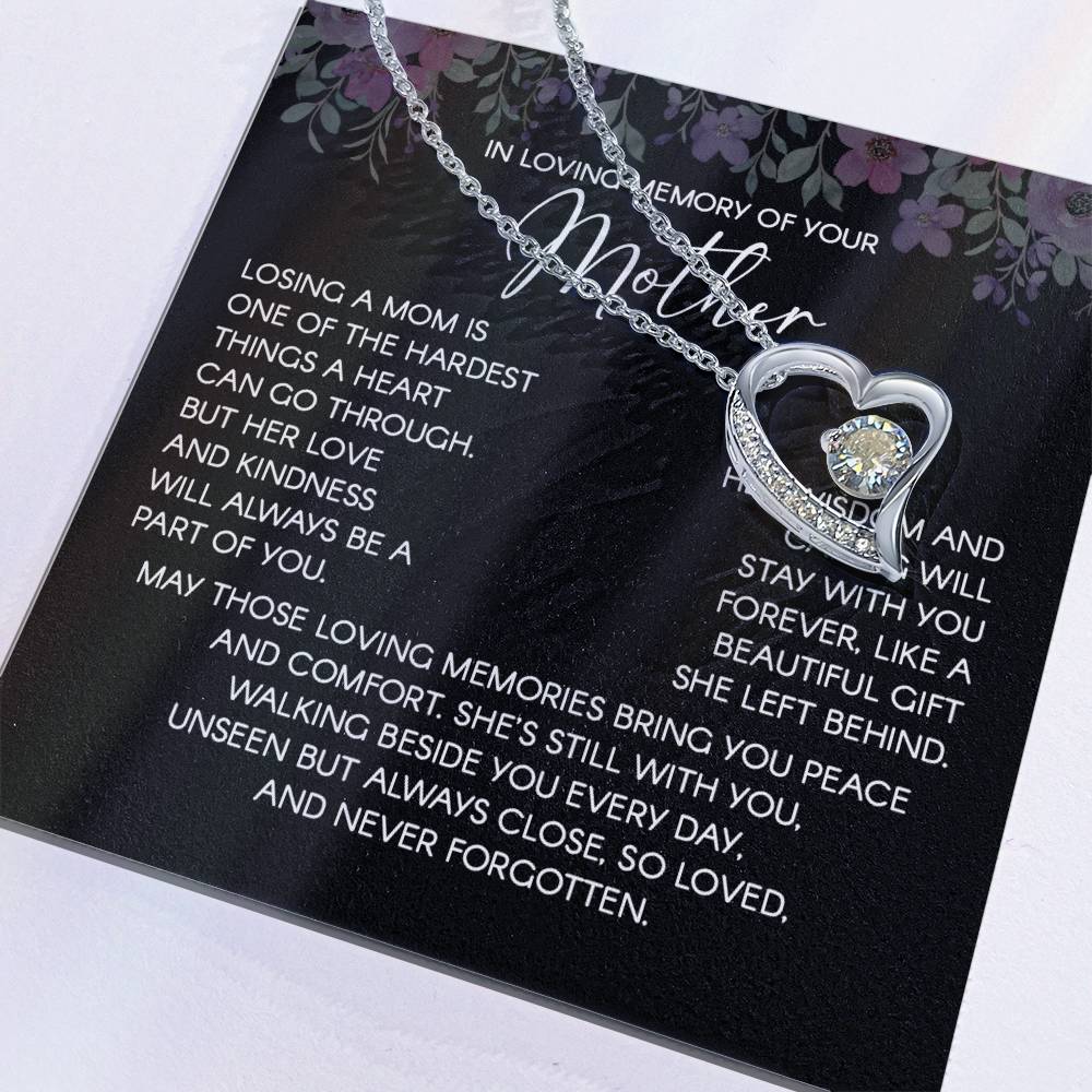 In Loving Memory Necklace For Mother – Heartfelt Memorial Jewelry Gift, Her Love Lives On Forever, Sentimental Keepsake For Comfort, Peace, And Unforgettable Memories