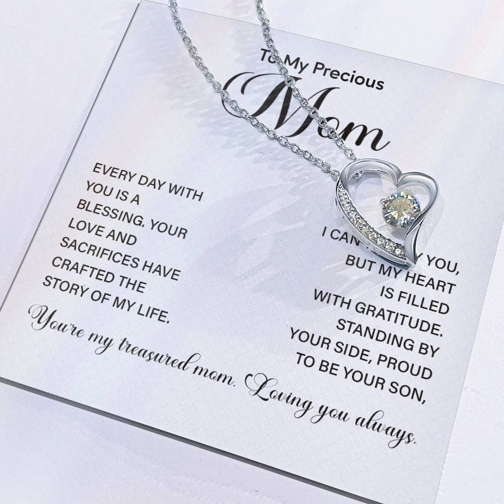 Mom Necklace from Son – Treasured Message of Gratitude and Love