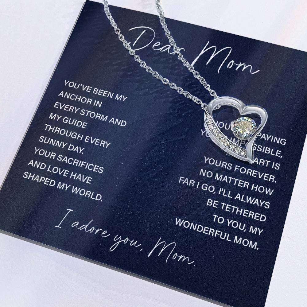 Dear Mom Mom Anchor Necklace Mother’s Love Gift Wedding Necklace Birthday Gift Necklace Guide Necklace Appreciation Pendant Anniversary Mom Gift Christmas Pendant Mom-child Bond Necklace Grandma Love Gift Valentine Necklace Gift