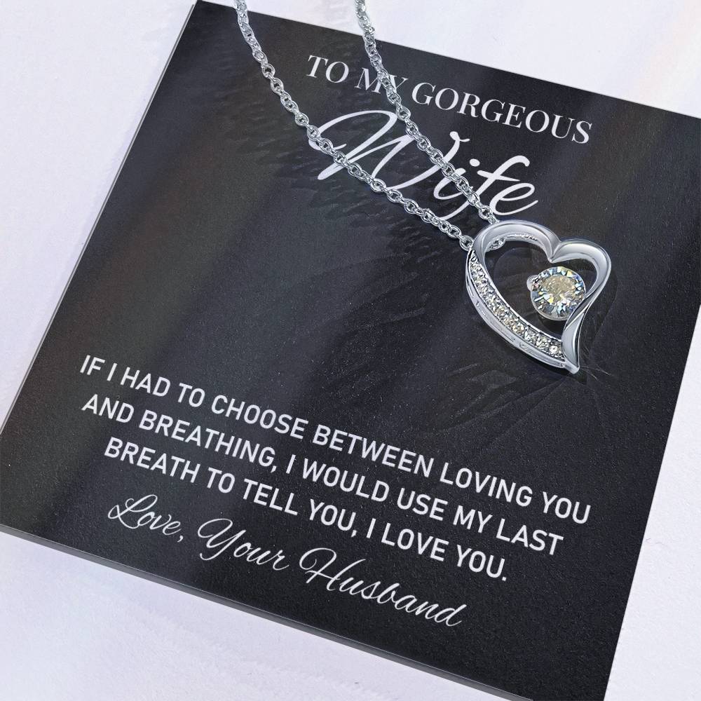 To My Gorgeous, Heartfelt Necklace For Wife Loving Jewelry For Romantic Love Sweet Pendant For A Special Bond Sentimental Necklace Heartwarming Gift From Husband Sentimental Pendant Appreciation Necklace Thoughtful Gift Special Necklace