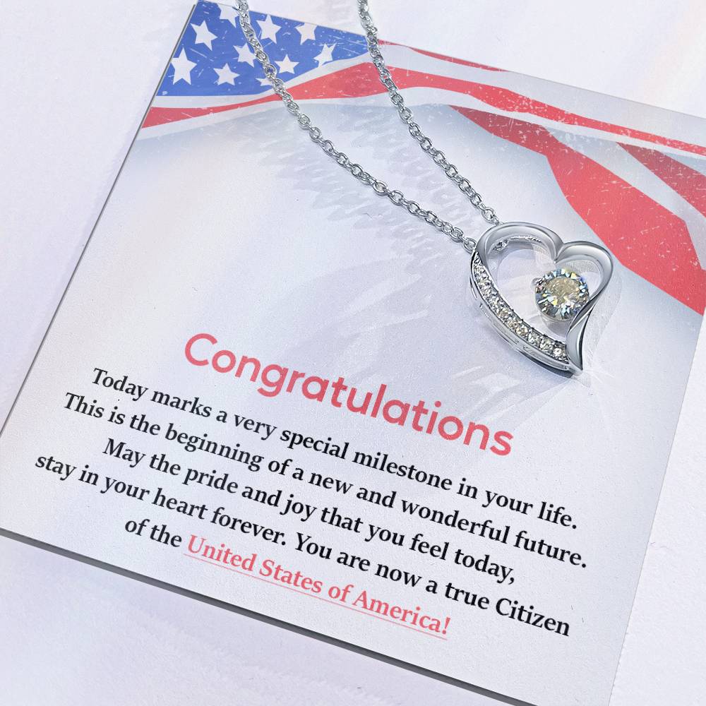 Congratulations Necklace For New U.s. Citizen Necklace For New U.s. Citizen Gift For New American Citizen Necklace With Citizenship Message Necklace For Official U.s. Citizen Gift For New U.s. Patriot Jewelry For New U.s. Citizen Jewelry For U.s.