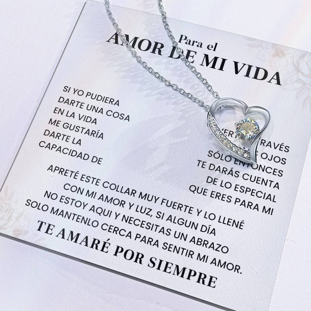 Collar Para El Amor De Mi Vida Mensaje De Amor Eterno Abrazo Cercano Con Amor Collar Con Dedicatoria De Amor Regalo Especial Para Mi Pareja Joyería De Amor Y Luz Para Ella Detalle De Amor Y Luz Eterna Regalo De Amor Verdadero Collar Con Frase Para