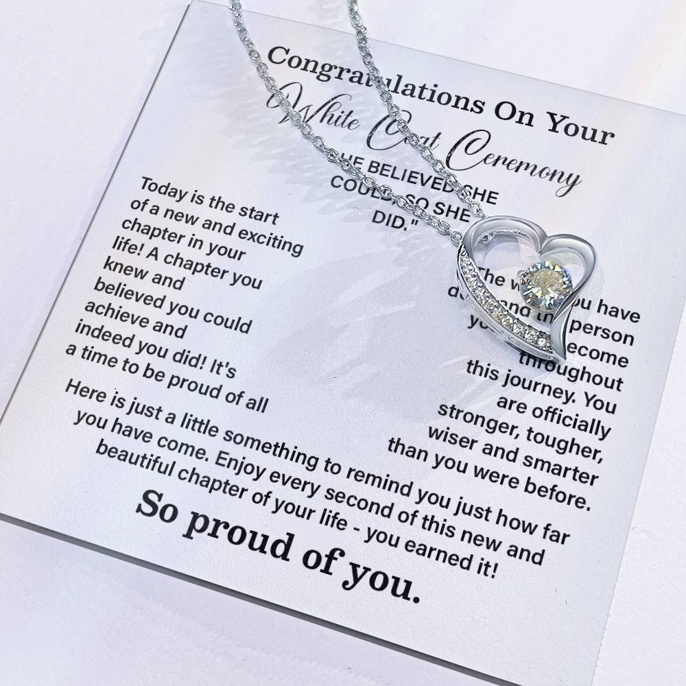 Congratulations On Your White Coat Ceremony New Adventures Necklace Hard Work Pay Off Necklace Enjoy The Journey Necklace Personal Growth Jewelry Daily Inspiration Necklace Heartfelt Message Necklace Congratulation Necklace She Believed She Could Necklace