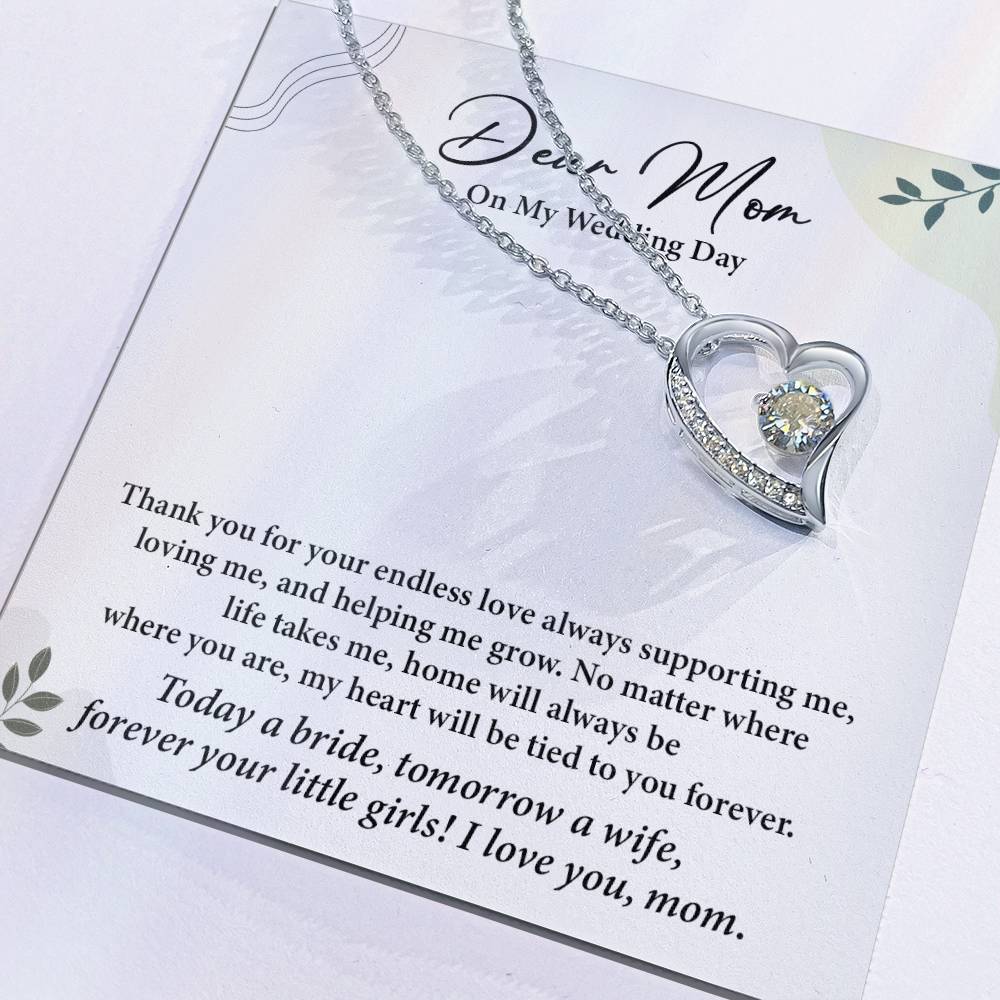 Dear Mom On My Wedding Day Heartfelt Necklace Gift From Daughter Dear Mom On My Wedding Day Mother Wedding Day Gift Sentimental Gift For Mother From Daughter Forever Your Little Girl Wedding Gift Gift For Mom On Daughter’s Wedding Day