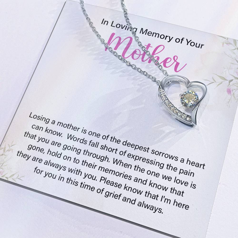 In Loving Memory Necklace For Mother – Sentimental Memorial Jewelry Gift, Her Love Lives On,' Comforting Keepsake For Support And Treasured Memories