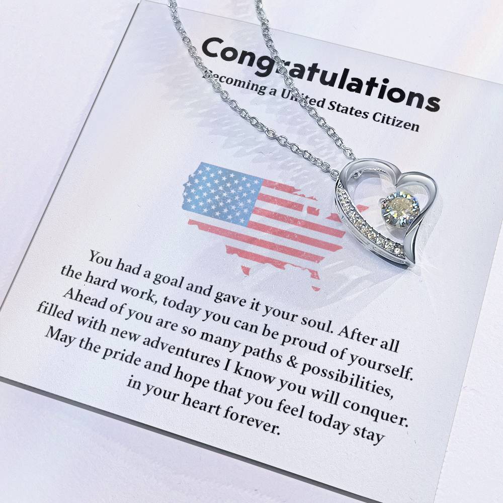 Congratulations Necklace For New U.s. Citizen  Necklace For New U.s. Citizen Gift For U.s. Citizenship Ceremony Necklace For Achieving U.s. Citizenship Jewelry For New U.s. Citizen Gift For U.s. Citizenship Achievement Necklace For U.S Citizenship Journey