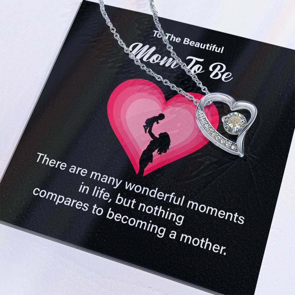 To The Beautiful Mom-to-be, Heartfelt Necklace For Her Elegant Jewelry For A Mom-to-be Thoughtful Necklace For Love And Support Sweet Pendant For A New Mom Elegant Pendant For A Mom’s Heart Thank You Gift For Motherhood Loving Message Necklace For Hope