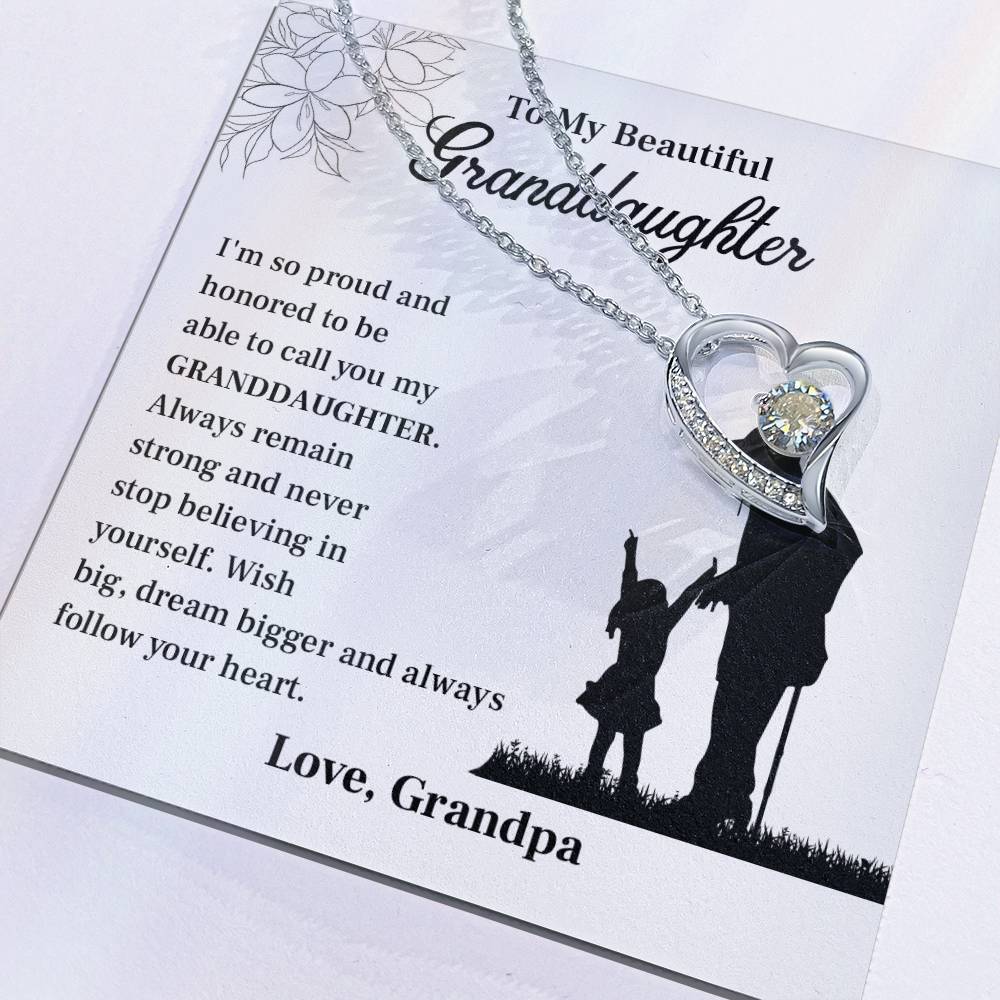Granddaughter Jewelry from Grandpa with Inspirational Note