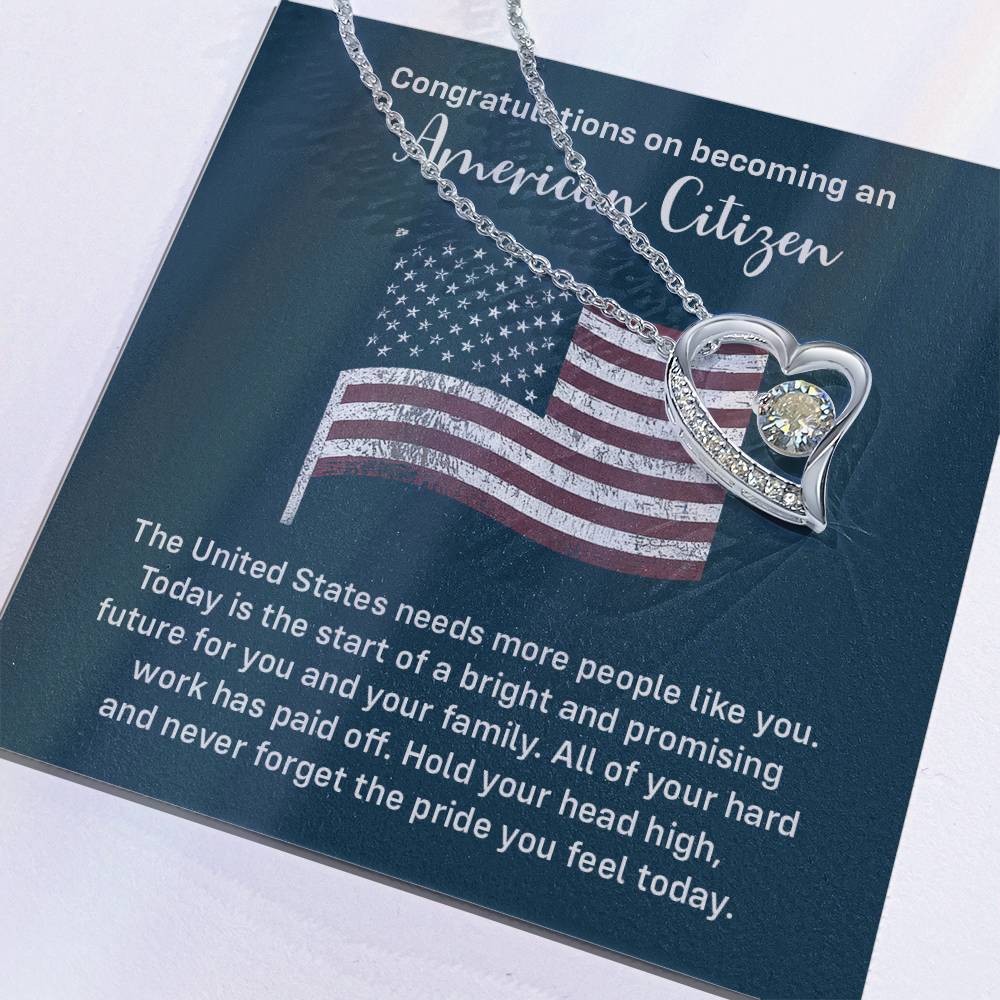 Congratulations Necklace For New American Citizen Necklace For New American Citizen Necklace With Citizenship Message Gift For New American Adventure Necklace For Pursuing Your Dreams Necklace For New Adventure As U.s. Citizen