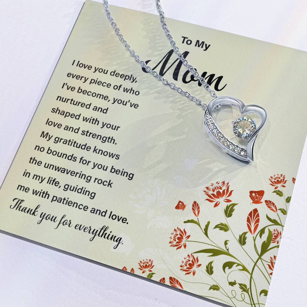 Daughter to Mom Heart Necklace Gift with Message Card