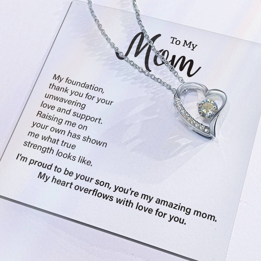 Necklace for Mom from Son – Thank You for Raising Me Alone