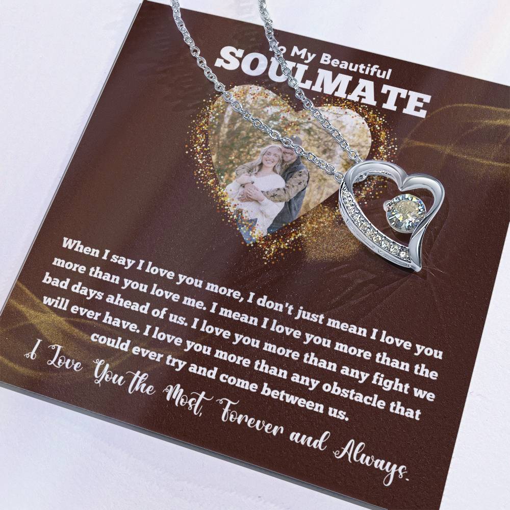 Soulmate Necklace Gift with Love Message