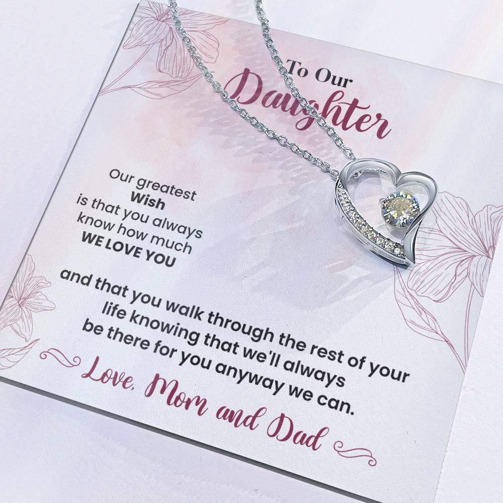 To Our Daughter Heartfelt Jewelry Gift Gift From Your Mom And Dad Caring Gift For Daughter Supportive Daughter Necklace Family Love Jewelry Gift Daughter's Journey Jewelry Best Wishes Jewelry Daughter's Strength Necklace Emotional Support Gift Warm Wishes