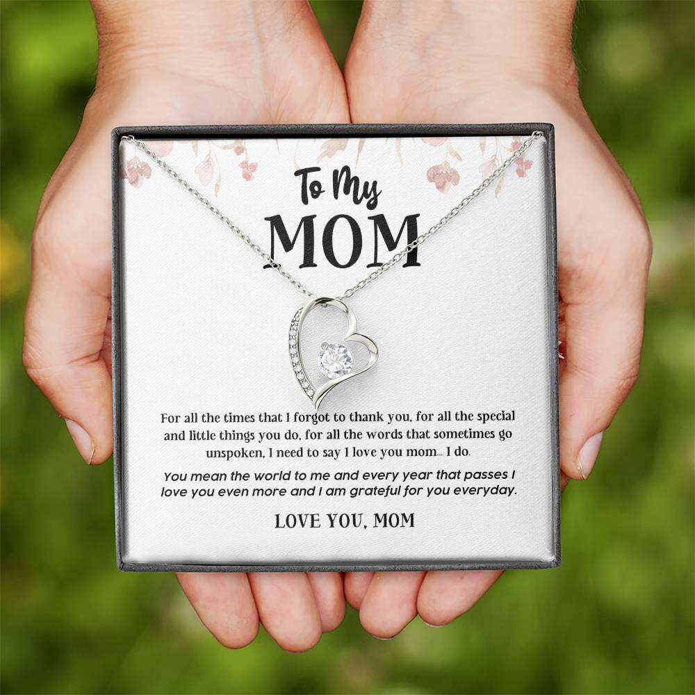 Heart Necklace Gift for Mom from Daughter or Son