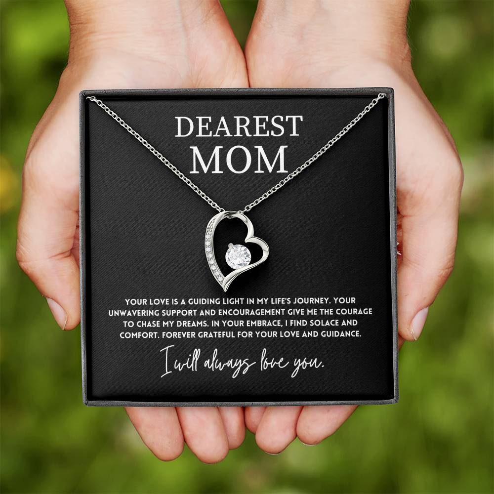 Dearest Mom, Best Necklace Gift From Son Necklace With Heartfelt Message Thoughtful Necklace Gift Best Mother’s Day Necklace Gift Jewelry Gift Love And Support Necklace Gift Inspirational Jewelry Gift Heart Pendant Necklace