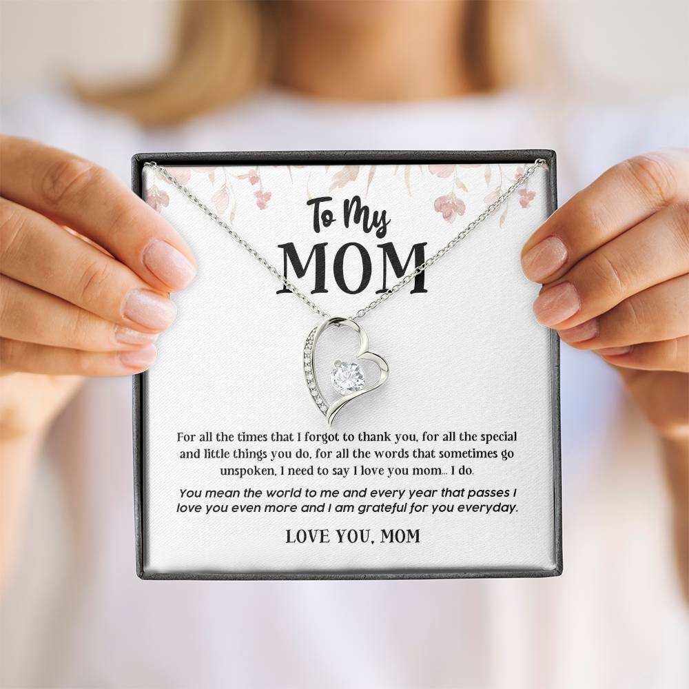 Heart Necklace Gift for Mom from Daughter or Son