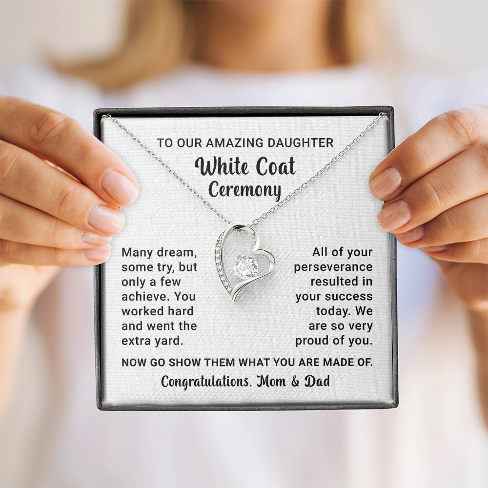 White Coat Ceremony Necklace Gift for Daughter From Parents