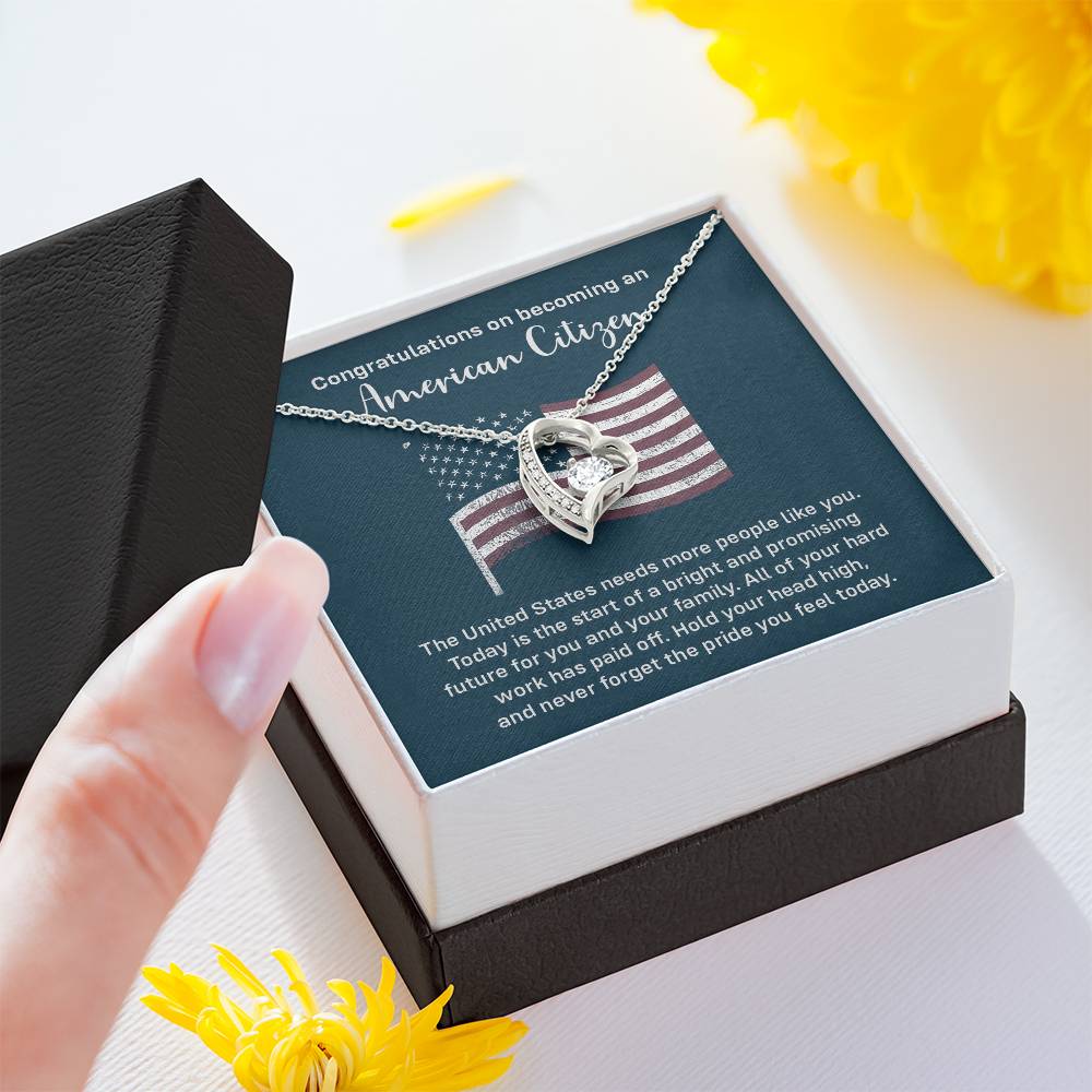 Congratulations Necklace For New American Citizen Necklace For New American Citizen Necklace With Citizenship Message Gift For New American Adventure Necklace For Pursuing Your Dreams Necklace For New Adventure As U.s. Citizen