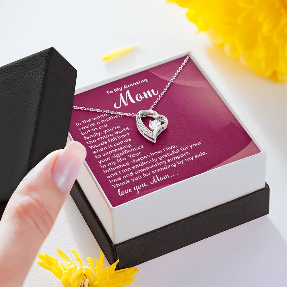 Mom Necklace Gift with Loving Message Card