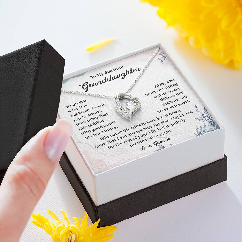 Granddaughter Necklace from Grandpa – Encouraging Message Card