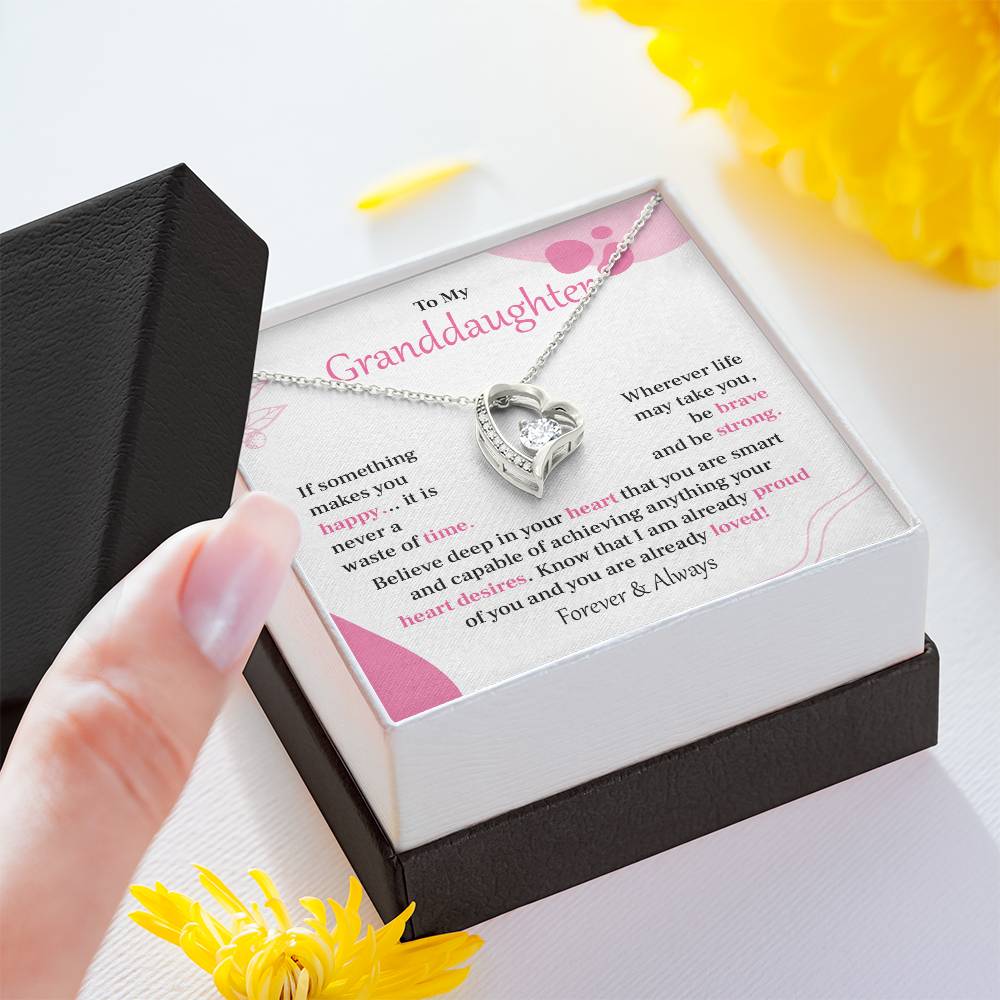 Encouraging Granddaughter Necklace with Heartfelt Message