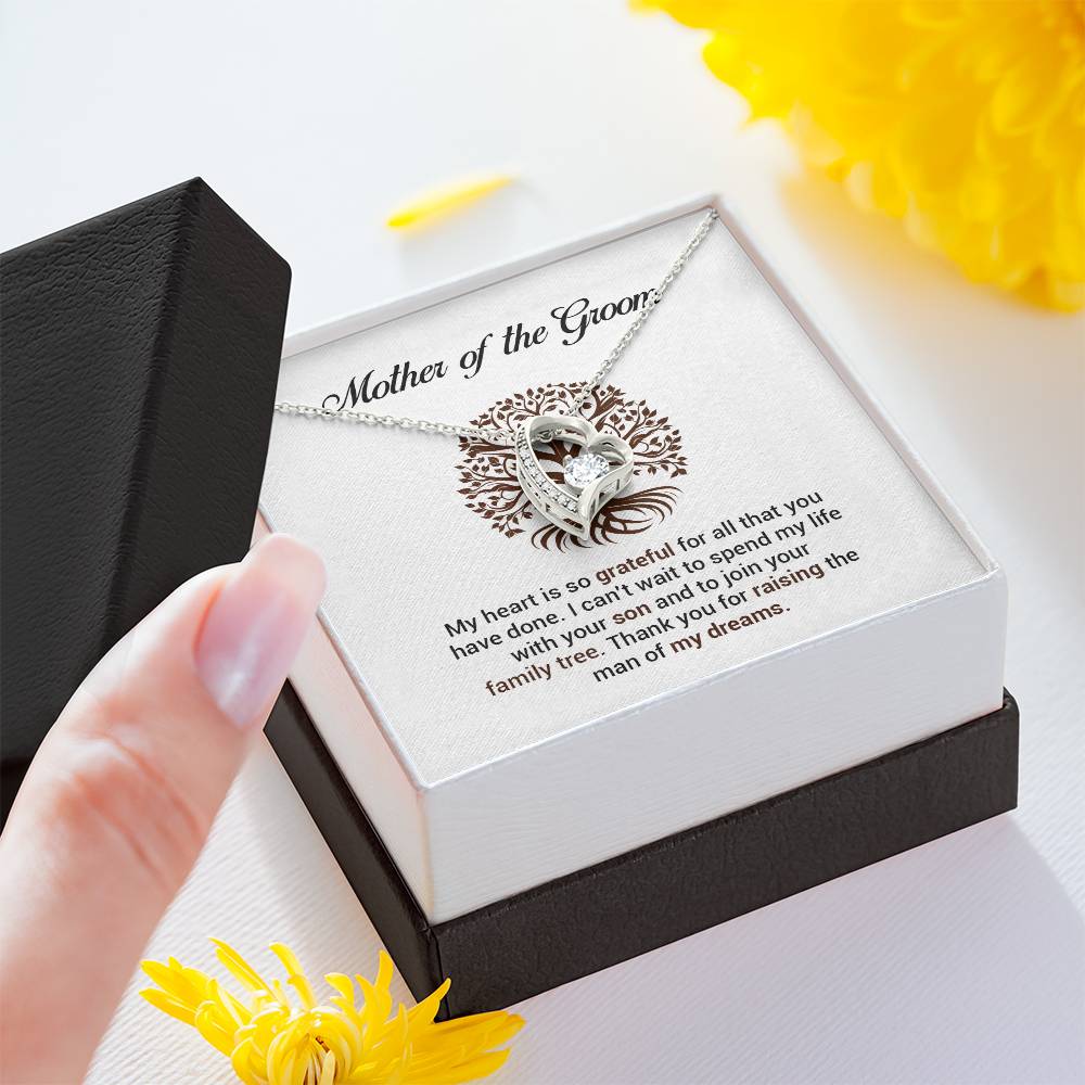 Mother of Groom Necklace Gift from Bride with Message Card