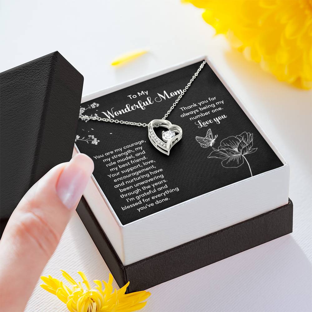 To My Wonderful Mom Elegant Jewelry Thoughtful Necklace For Family Love Sweet Gift For A Best Friend Heartfelt Necklace For Support And Care Sentimental Jewelry Thank You Pendant Beautiful Necklace Loving Gift For A Best Friend Loving Jewelry For Support