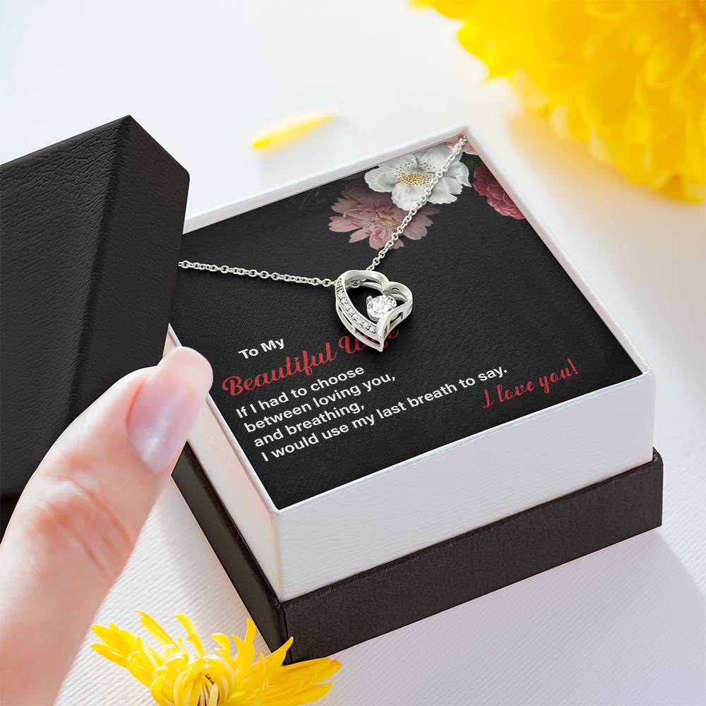 Wife Necklace Gift from Husband – Last Breath Quote