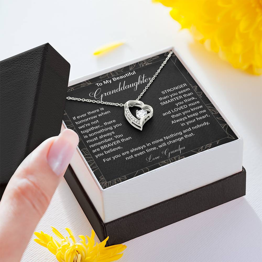 Granddaughter Necklace from Grandpa with Gift Card