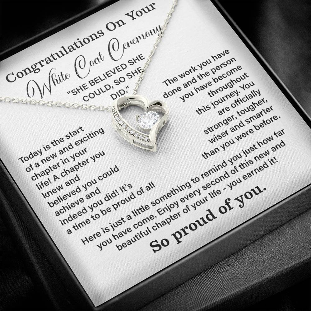 Congratulations On Your White Coat Ceremony New Adventures Necklace Hard Work Pay Off Necklace Enjoy The Journey Necklace Personal Growth Jewelry Daily Inspiration Necklace Heartfelt Message Necklace Congratulation Necklace She Believed She Could Necklace