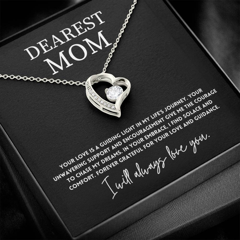 Dearest Mom, Best Necklace Gift From Son Necklace With Heartfelt Message Thoughtful Necklace Gift Best Mother’s Day Necklace Gift Jewelry Gift Love And Support Necklace Gift Inspirational Jewelry Gift Heart Pendant Necklace