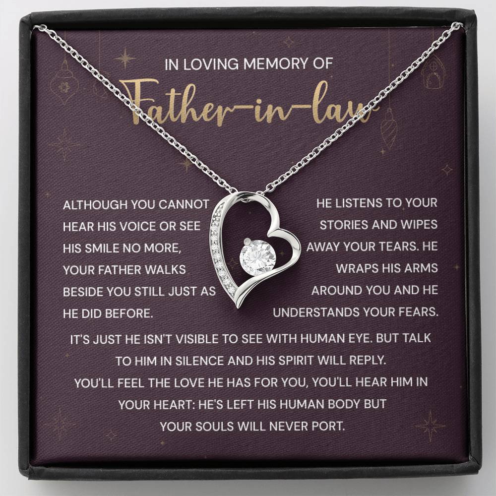 Loss of Father-in-Law Necklace with Message Card