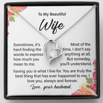 Gift for Wife from Husband with Romantic Floral Card