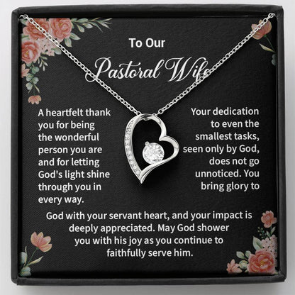 To our pastoral wife a heartfelt thank.