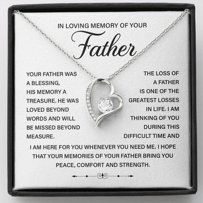 Loss of Father Memorial Necklace with Gift Box