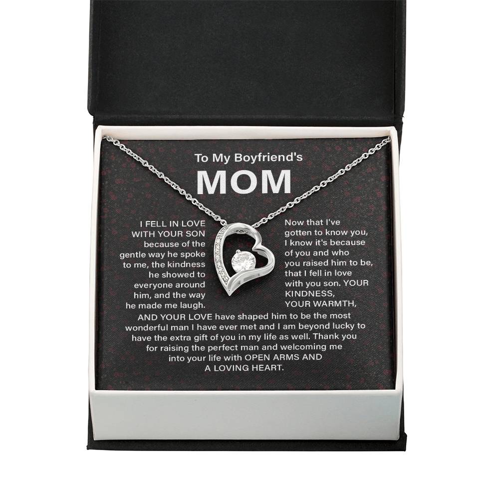 Boyfriend’s Mom Necklace Gift with Heart Pendant