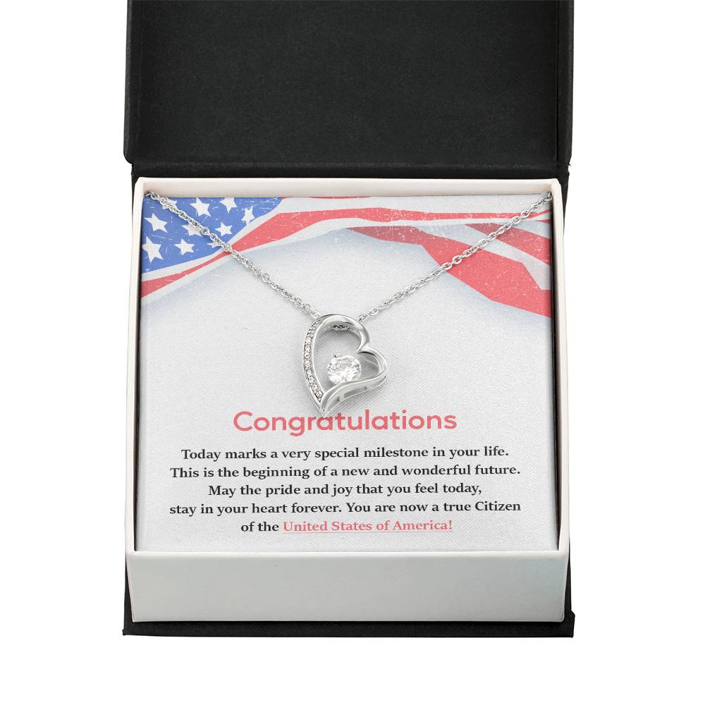 Congratulations Necklace For New U.s. Citizen Necklace For New U.s. Citizen Gift For New American Citizen Necklace With Citizenship Message Necklace For Official U.s. Citizen Gift For New U.s. Patriot Jewelry For New U.s. Citizen Jewelry For U.s.