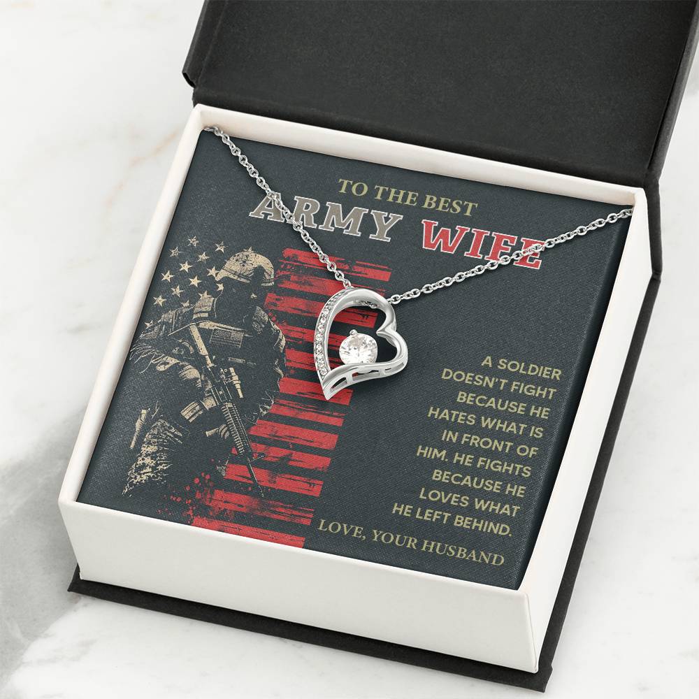 To the Best Army Wife  Best Army Wife Jewelry gift from husband Love and Support Necklace Emotional Support Jewelry Thank You Jewelry for Wives Unique Gift for Military Wives Romantic Gift for Army Wives My Beautiful Wife Jewelry Forever Together Necklace