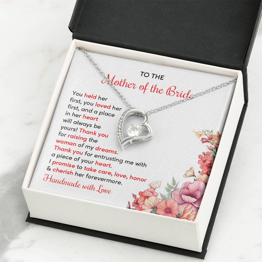 To The Mother Of The Bride, Heartfelt Necklace For Her Loving Jewelry For A Special Bond Thank You Gift For A Mother Sentimental Necklace For Love Appreciation Necklace For Her Beautiful Necklace Elegant Jewelry For Family Bond Thoughtful Necklace